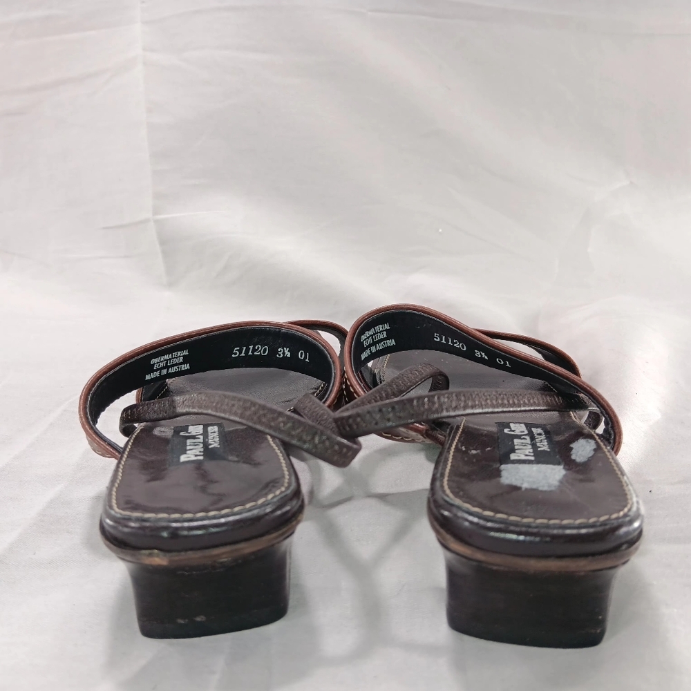 Vintage Paul Green Munchen Sandals Women Size 6 Brown Leather Classic Old Money - Picture 5 of 16